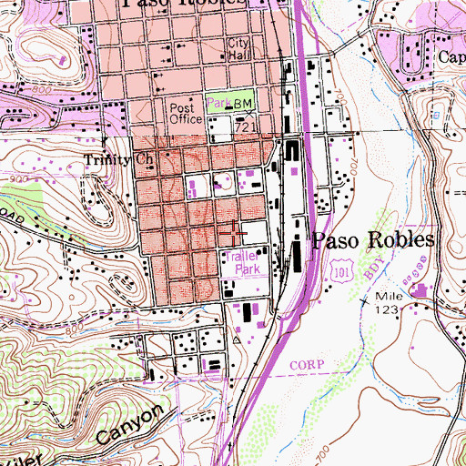 Topographic Map of Robbins Field Ball Park, CA