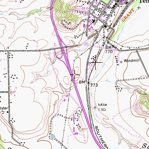 Topographic Map of Templeton Athletic Fields, CA