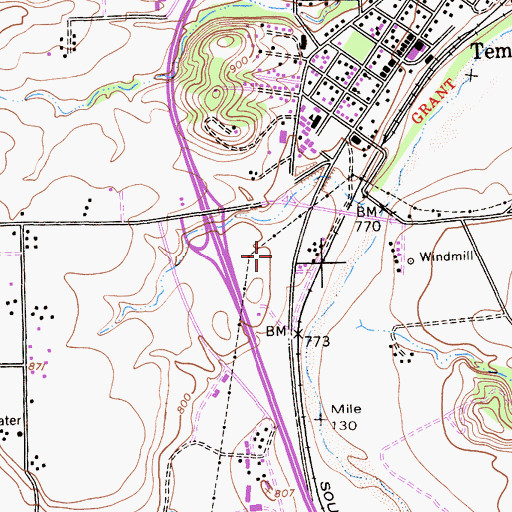 Topographic Map of Templeton High School, CA