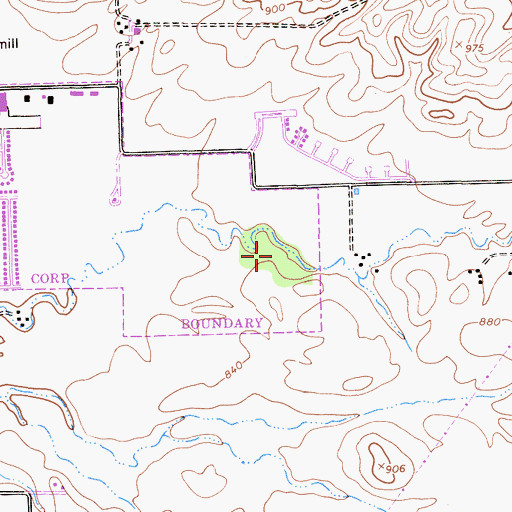 Topographic Map of Turtle Creek Park, CA