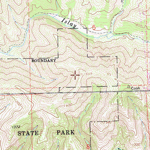 Topographic Map of Alan Peak, CA