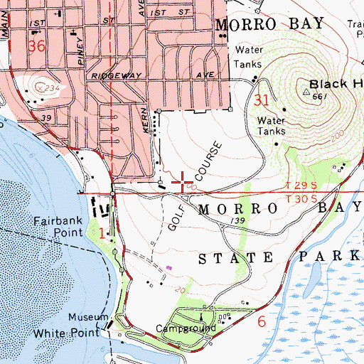 Topographic Map of Black Mountain Golf Course, CA