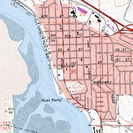 Topographic Map of Calvary Evangelical Lutheran Church, CA