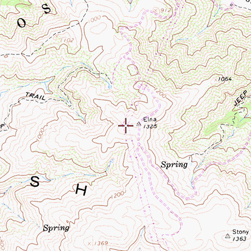 Topographic Map of Elna Peak, CA