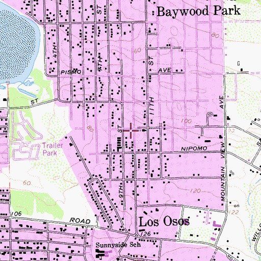 Topographic Map of Los Osos Valley Assembly of God Church, CA