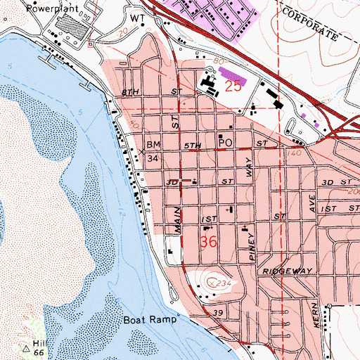 Topographic Map of Morro Bay Assembly of God Church, CA
