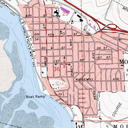 Topographic Map of Morro Bay Presbyterian Church, CA