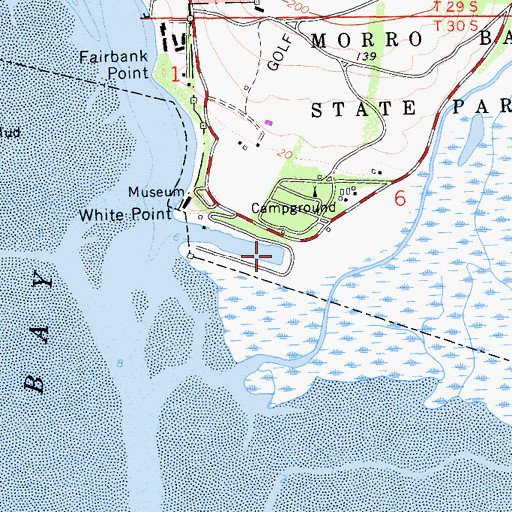 Topographic Map of Morro Bay State Park Marina, CA