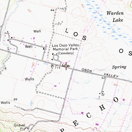 Topographic Map of Saint Benedicts Episcopal Church, CA