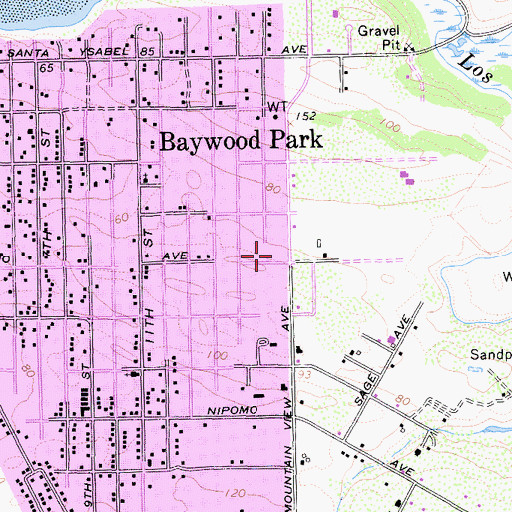 Topographic Map of Saint Pauls Anglican Church, CA