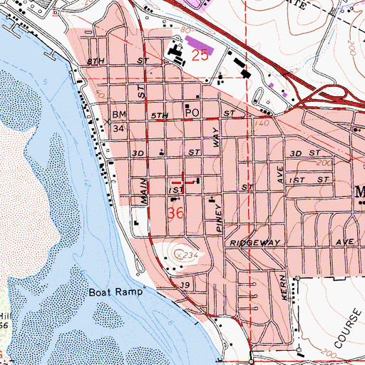 Topographic Map of Saint Peters by the Sea Episcopal Church, CA