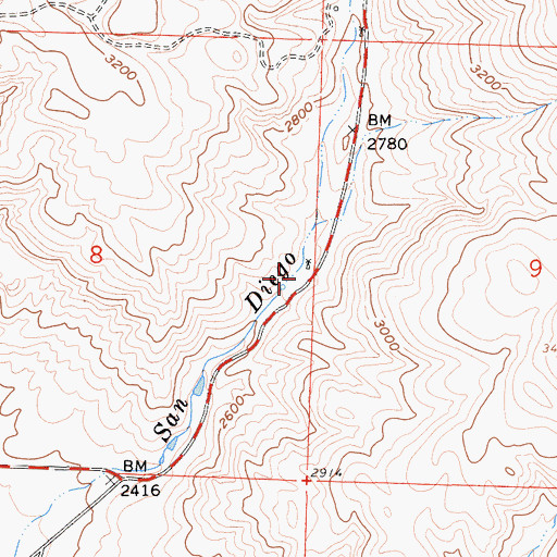 Topographic Map of Sandiego Joes (historical), CA