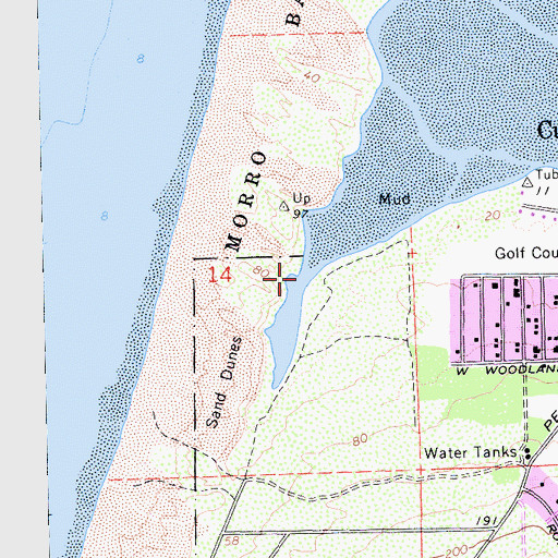 Topographic Map of Shark Inlet, CA