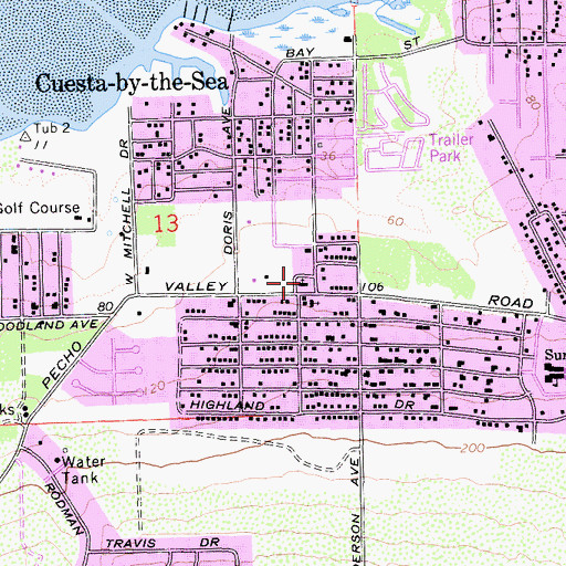 Topographic Map of Trinity United Methodist Church, CA