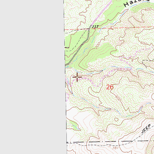 Topographic Map of Bloody Nose Trail, CA