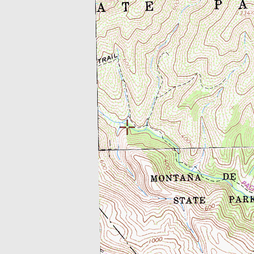 Topographic Map of Coon Creek Trail, CA