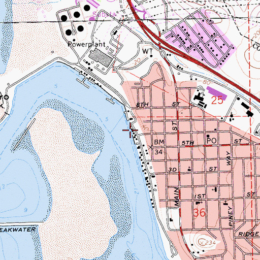 Topographic Map of Dunes Street Park, CA