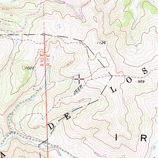 Topographic Map of East Boundary Trail, CA