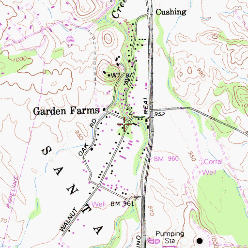 Topographic Map of Garden Farms Bible Chapel, CA