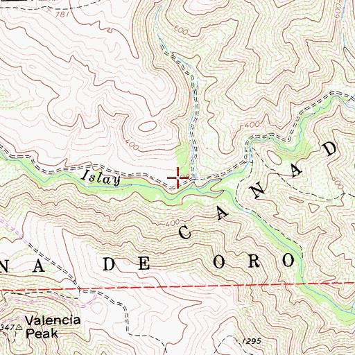 Topographic Map of Islay Creek Trail, CA