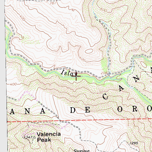 Topographic Map of Islay Falls, CA