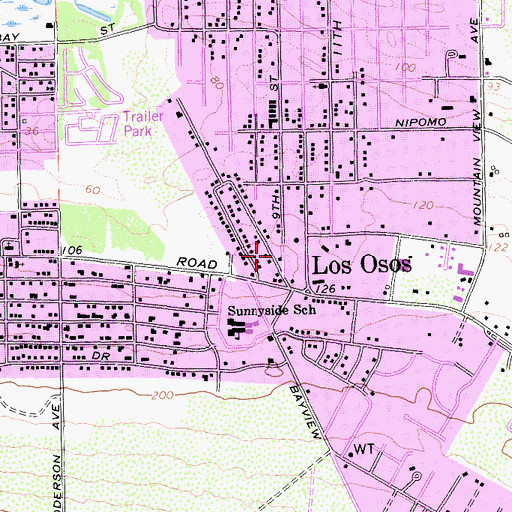Topographic Map of Los Osos-Baywood Park Chamber of Commerce, CA