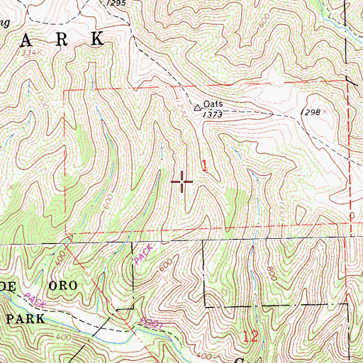Topographic Map of Oats Peak Trail, CA
