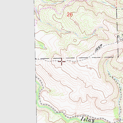 Topographic Map of Ridge Trail, CA