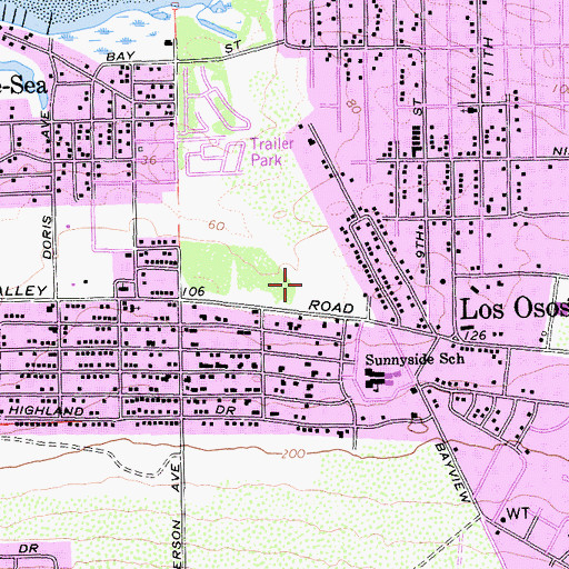 Topographic Map of South Bay Branch San Luis Obispo City-County Library, CA