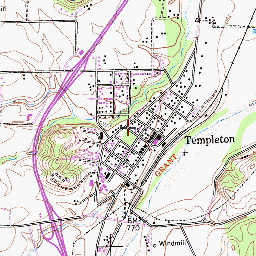 Topographic Map of Templeton Community Services District Office, CA