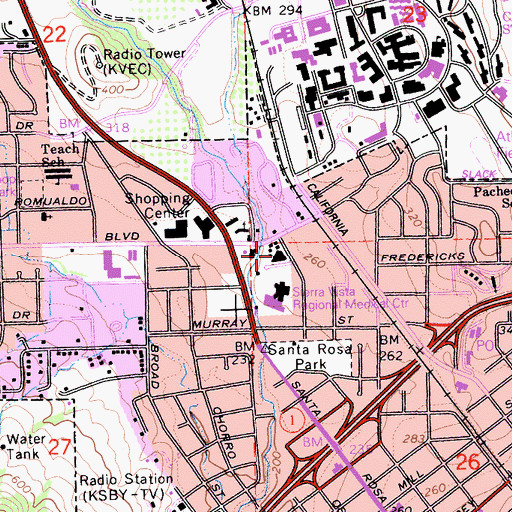 Topographic Map of The Church of Jesus Christ of Latter Day Saints, CA