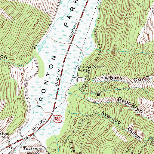 Topographic Map of Albany Gulch, CO