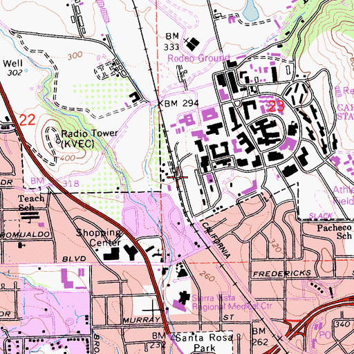 Topographic Map of Mustang Stadium, CA