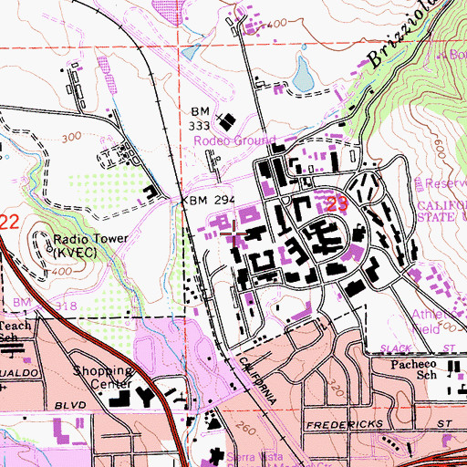 Topographic Map of Robert E Kennedy Library, CA