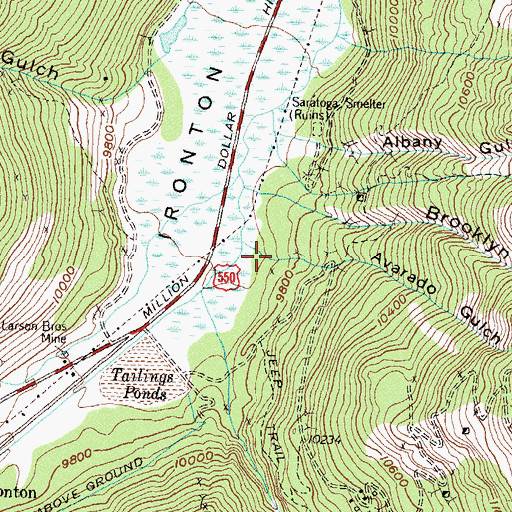 Topographic Map of Avarado Gulch, CO