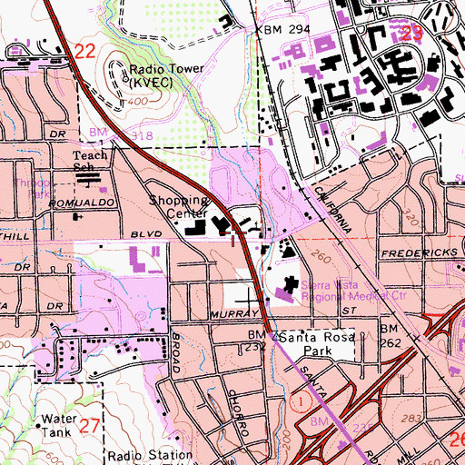 Topographic Map of Zion Lutheran Church, CA