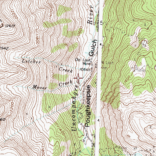 Topographic Map of Moose Creek, CO
