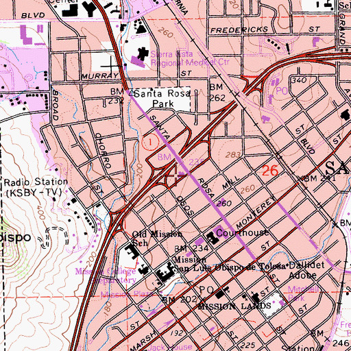 Topographic Map of Church of the Nazarene, CA
