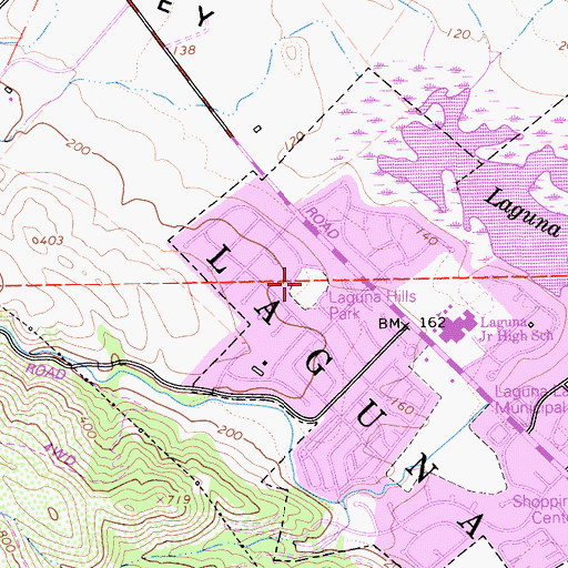 Topographic Map of Laguna Hills Park, CA