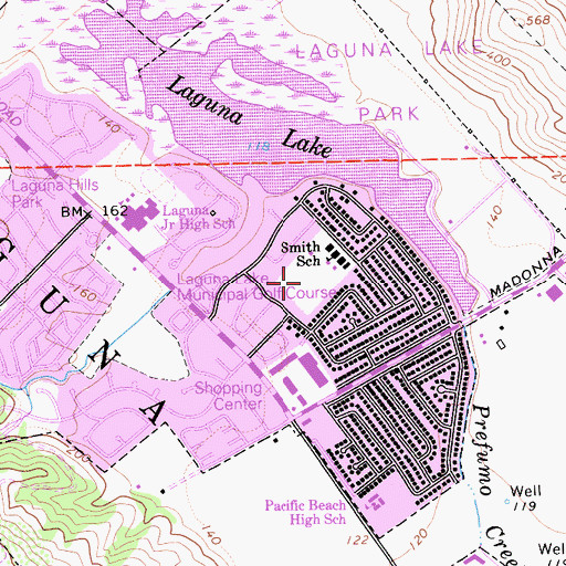 Topographic Map of Smith Park, CA