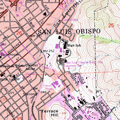 Topographic Map of Taylor Gymnasium, CA