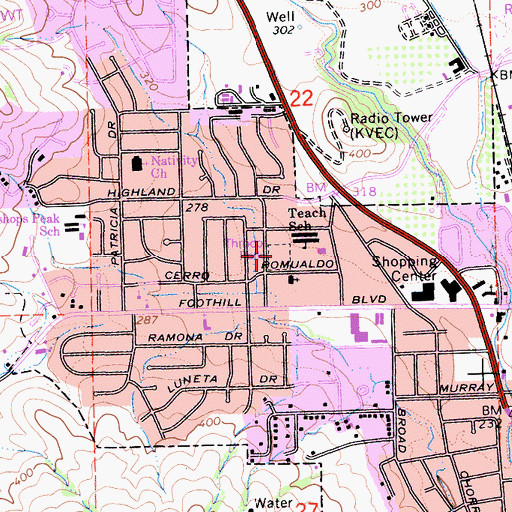 Topographic Map of Throop Park, CA