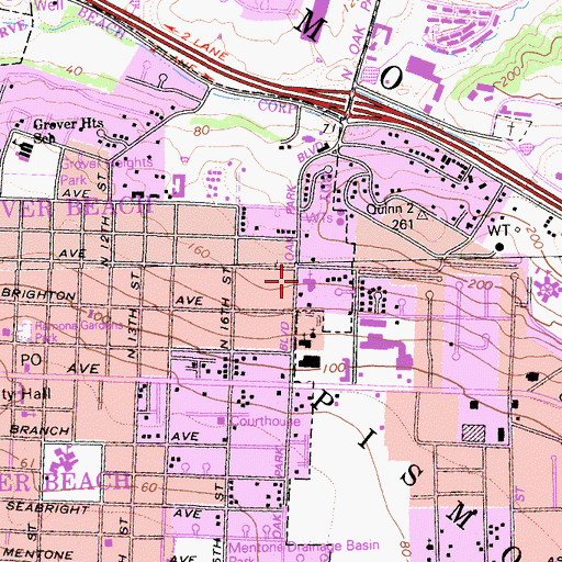 Topographic Map of Bethel Baptist Church, CA