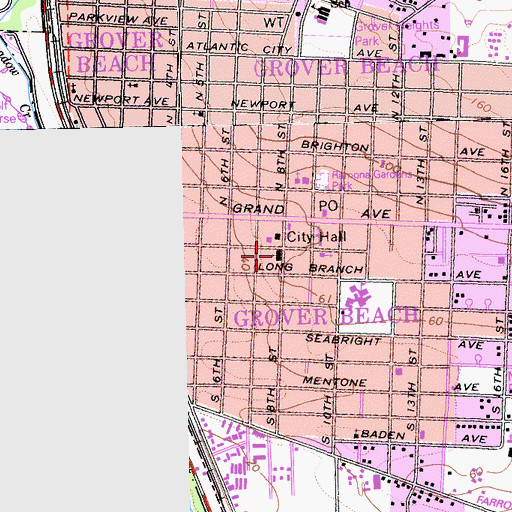 Topographic Map of Church of Christ, CA