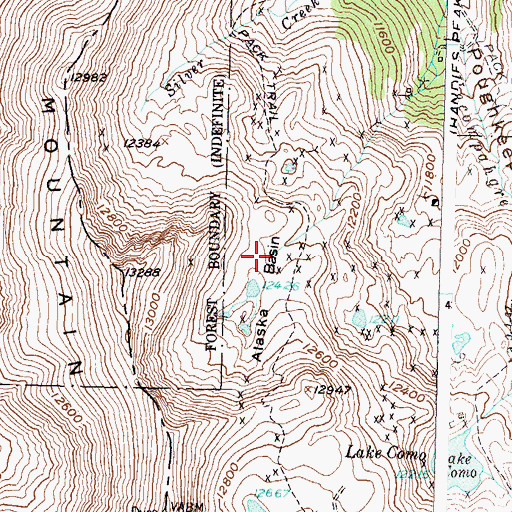 Topographic Map of Alaska Basin, CO