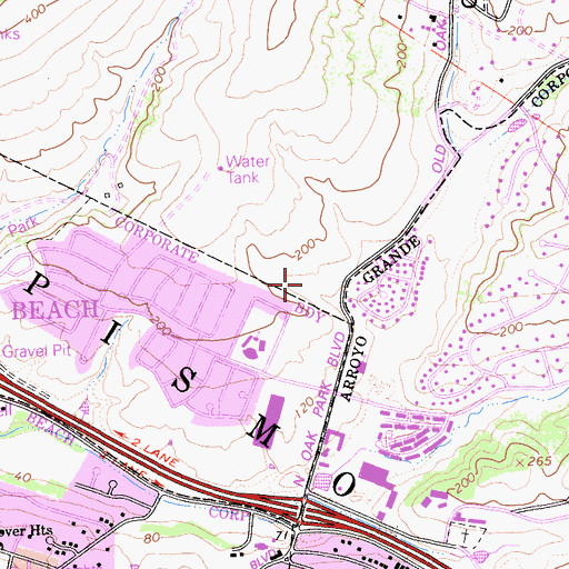 Topographic Map of Coastal Christian School, CA