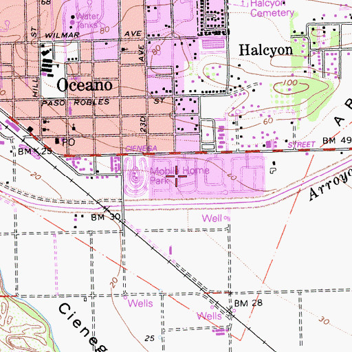 Topographic Map of Cuna Vista Mobile Home Park, CA
