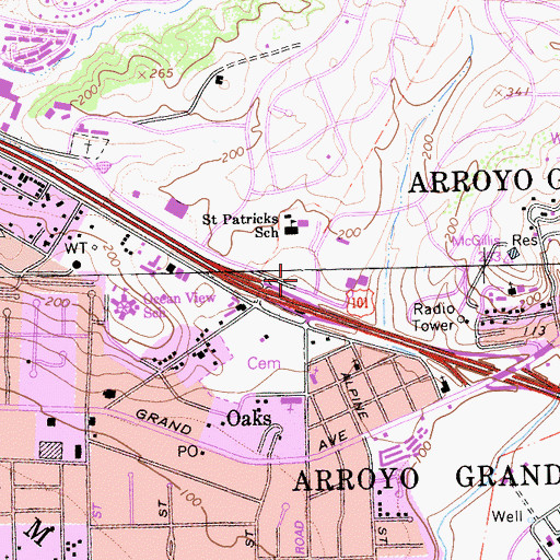 Topographic Map of El Camino Real Park, CA