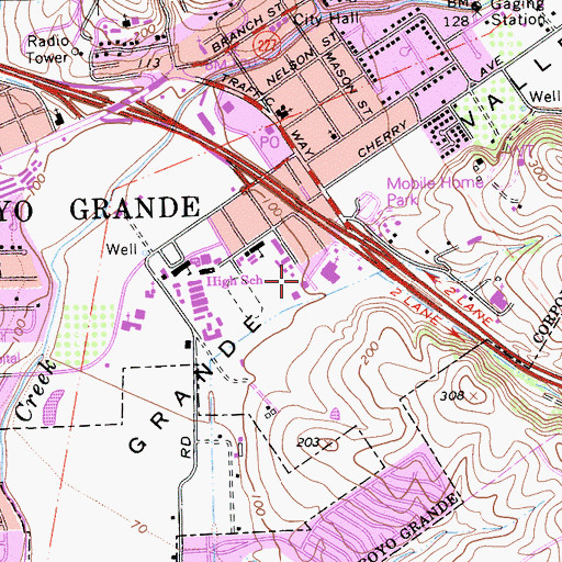 Topographic Map of Lucia Mar School District Office, CA