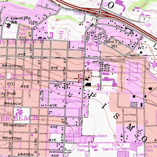 Topographic Map of Peace Lutheran Church, CA